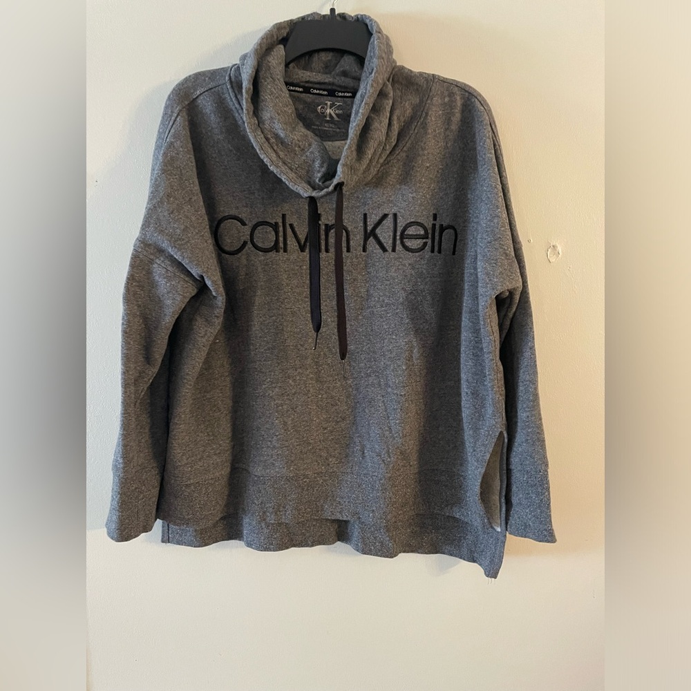 Calvin Klein Gray Pullover Sweatshirt Cowl Neck